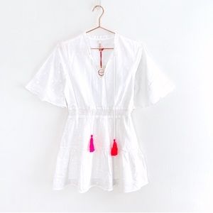 Raga Kenna Dot Mini Dress Swim Coverup in White